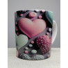 Taza efecto 3D con corazones