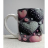 Taza efecto 3D con corazones